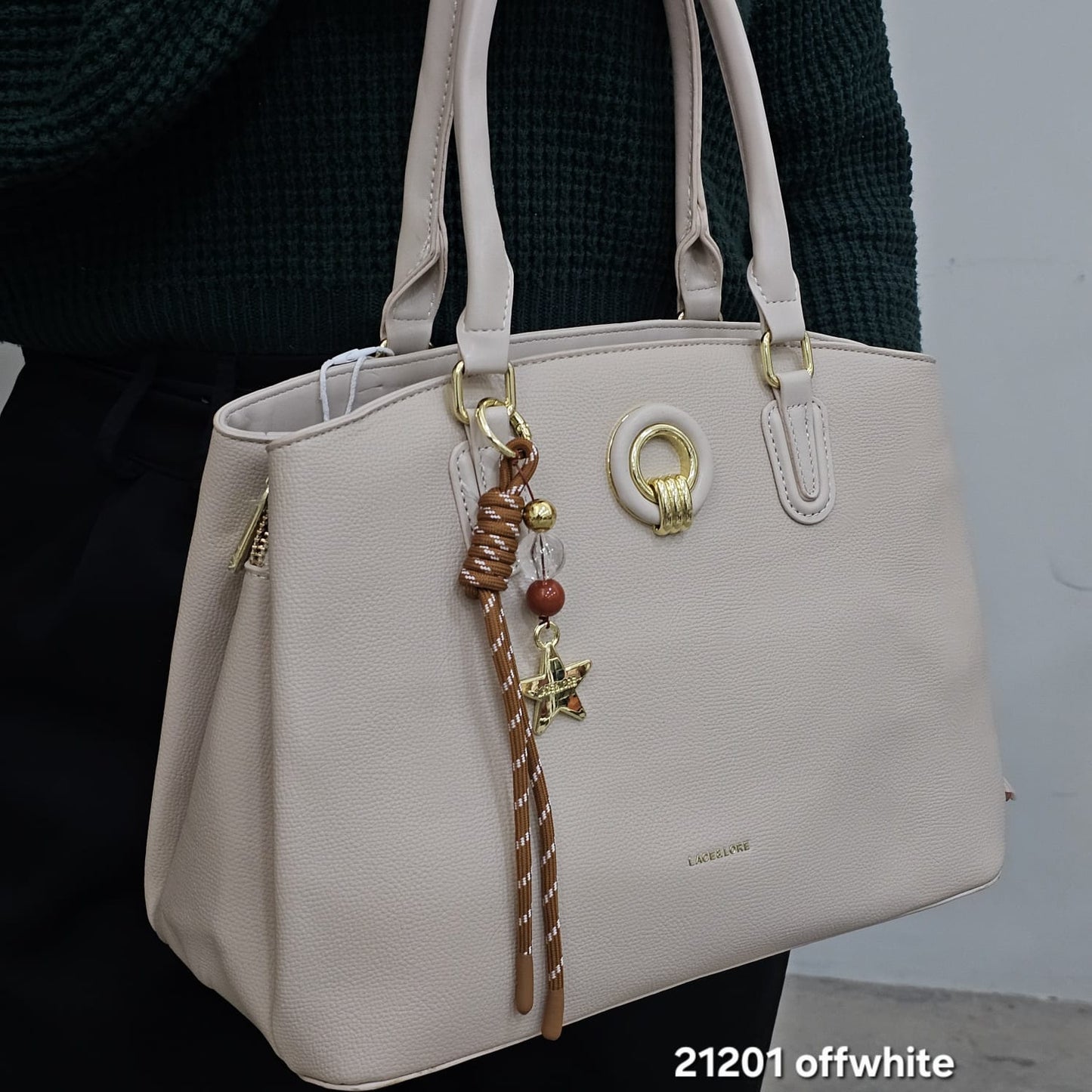 21201 Bolsa Estruturada Lace Lore em Poliuretano PU com Alça Transversal