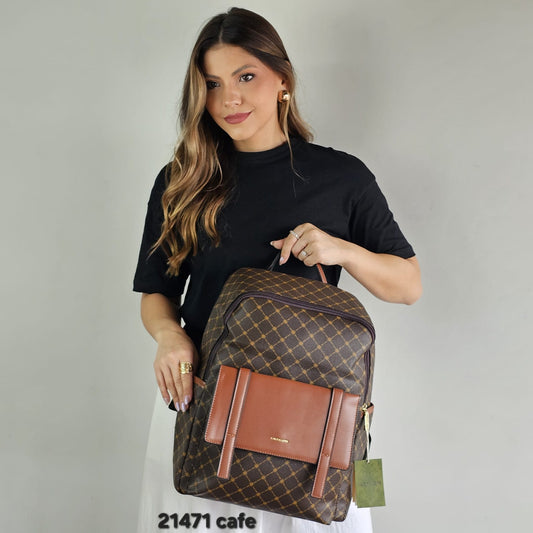 21471 Mochila Feminina Lace Lore Monograma Urbana em PU