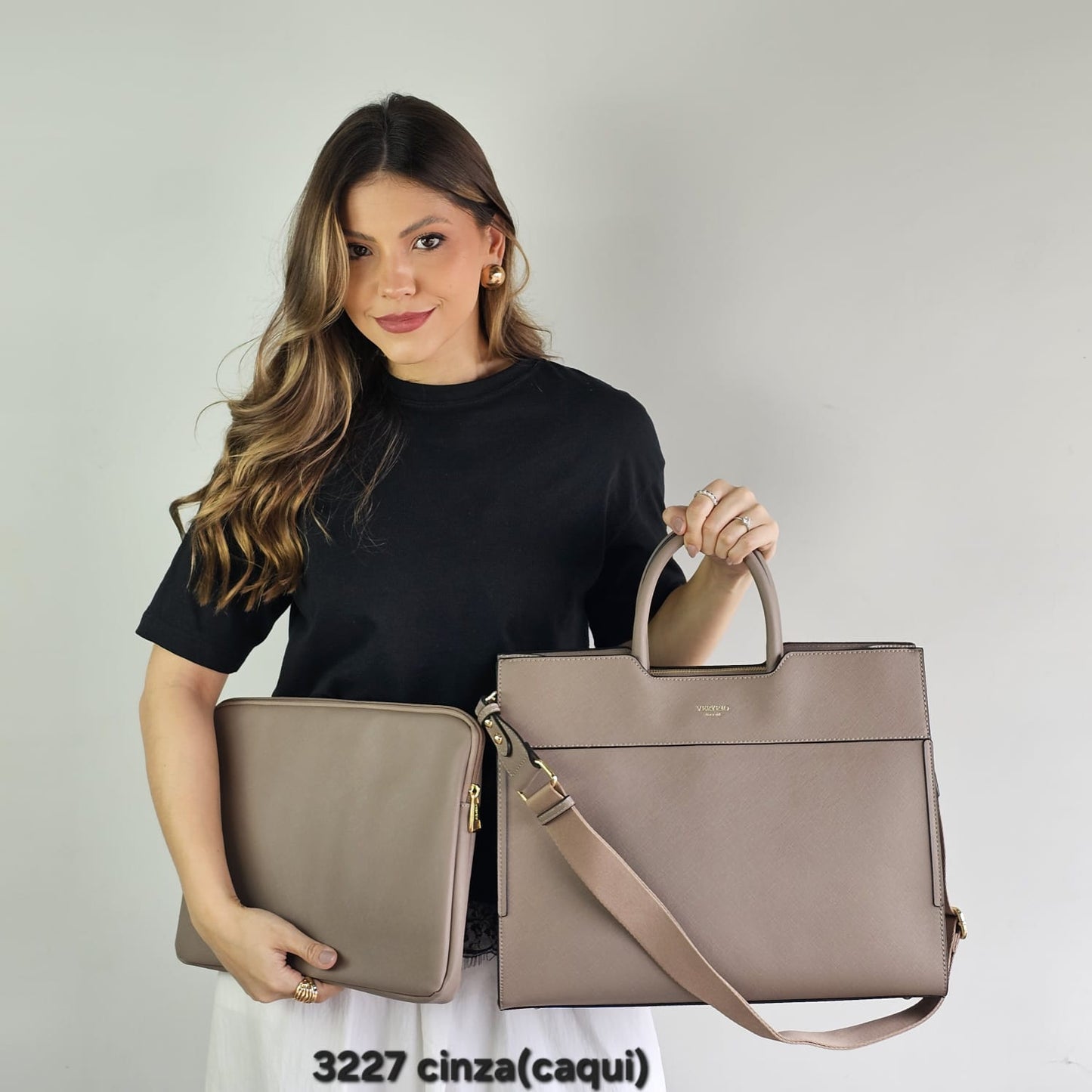 3227 Pasta Executiva Feminina Veryrio Poliuretano PU para Notebook
