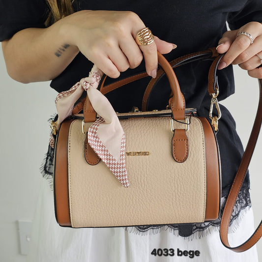 4033 Bolsa Feminina Baú Transversal em Poliuretano PU com Lenço Veryrio