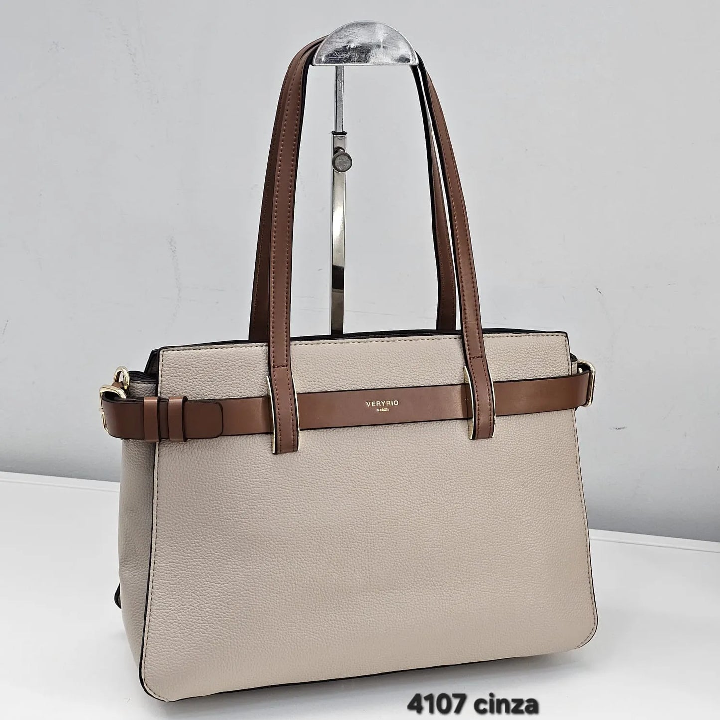 4107 Bolsa Tote Executiva Veryrio com Detalhe de Cinto em PU