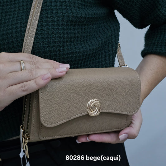 80286 Bolsa Carteira Feminina Berelina Transversal em Poliuretano PU