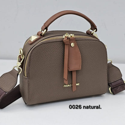 0026 Bolsa Transversal Pavão de Ouro Dome Clássica com Charm
