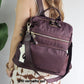 1210 Mochila Feminina Pavão de Ouro Nylon Poliéster Versátil Impermeável Elegante