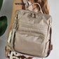 1210 Mochila Feminina Pavão de Ouro Nylon Poliéster Versátil Impermeável Elegante