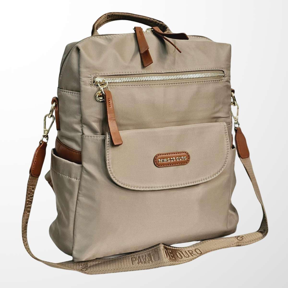 1211 Mochila Feminina Pavão de Ouro Nylon