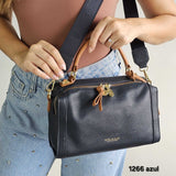 1266 Bolsa Baú Transversal Pavão de Ouro com Alça Larga Personalizada
