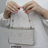 21196 Clutch LACE LORE Strass Brilhante: Bolsa de Festa Luxuosa para Eventos Especiais