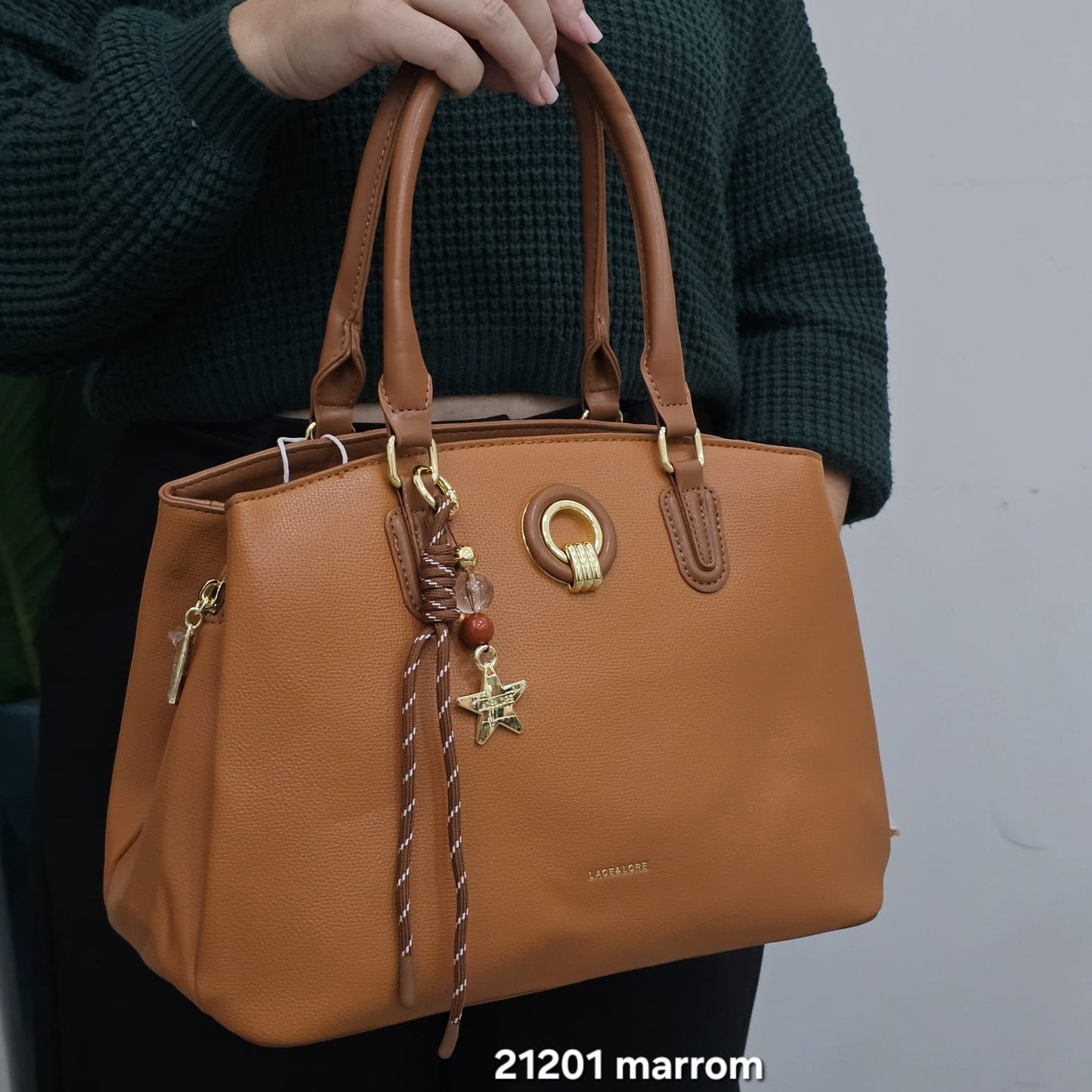 21201 Bolsa Estruturada Lace Lore em Poliuretano PU com Alça Transversal