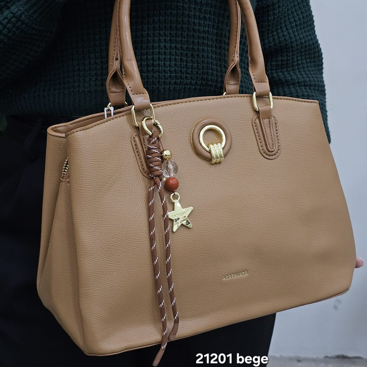 21201 Bolsa Estruturada Lace Lore em Poliuretano PU com Alça Transversal
