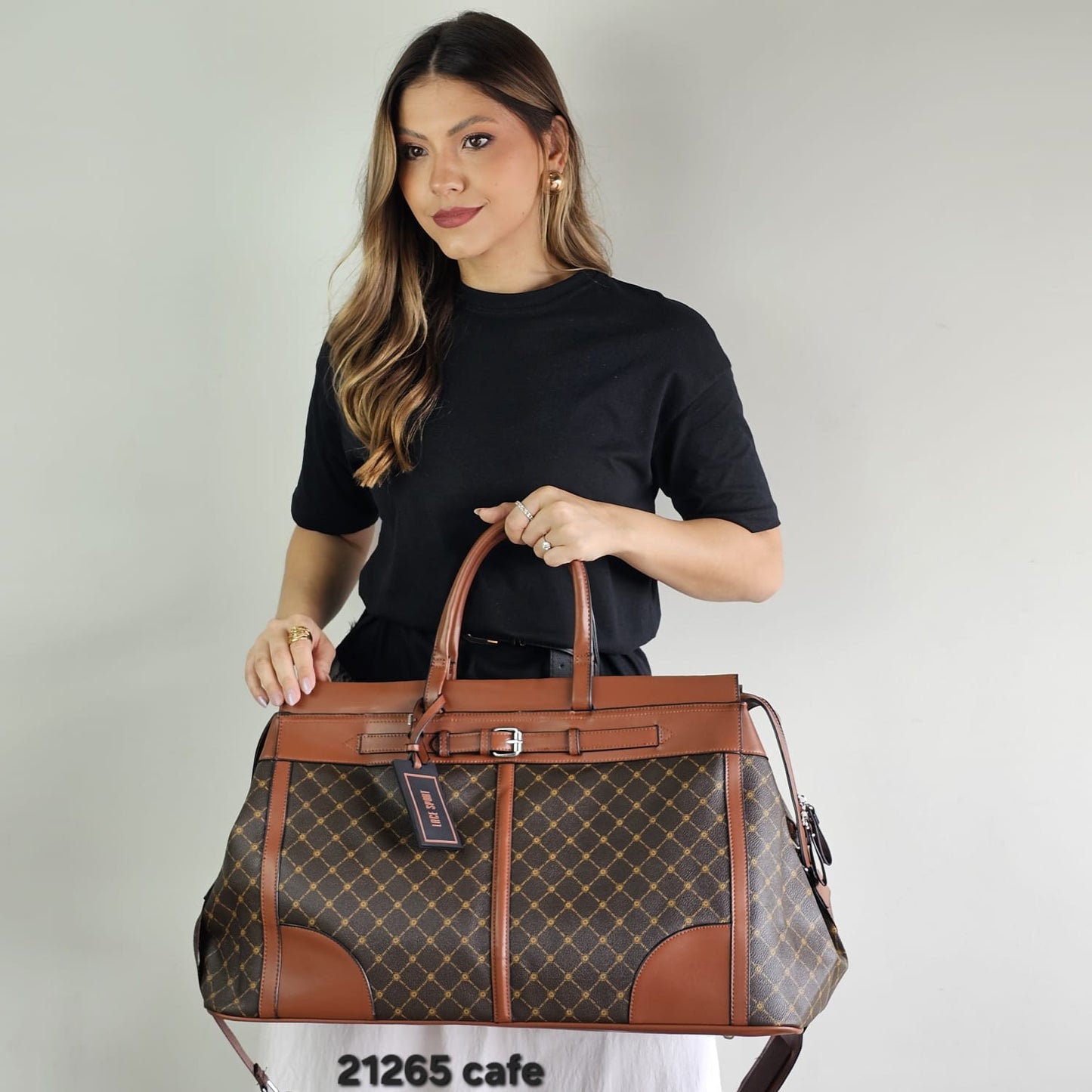 21265  Bolsa de Viagem Lace Lore Monograma em PU com Alça Transversal