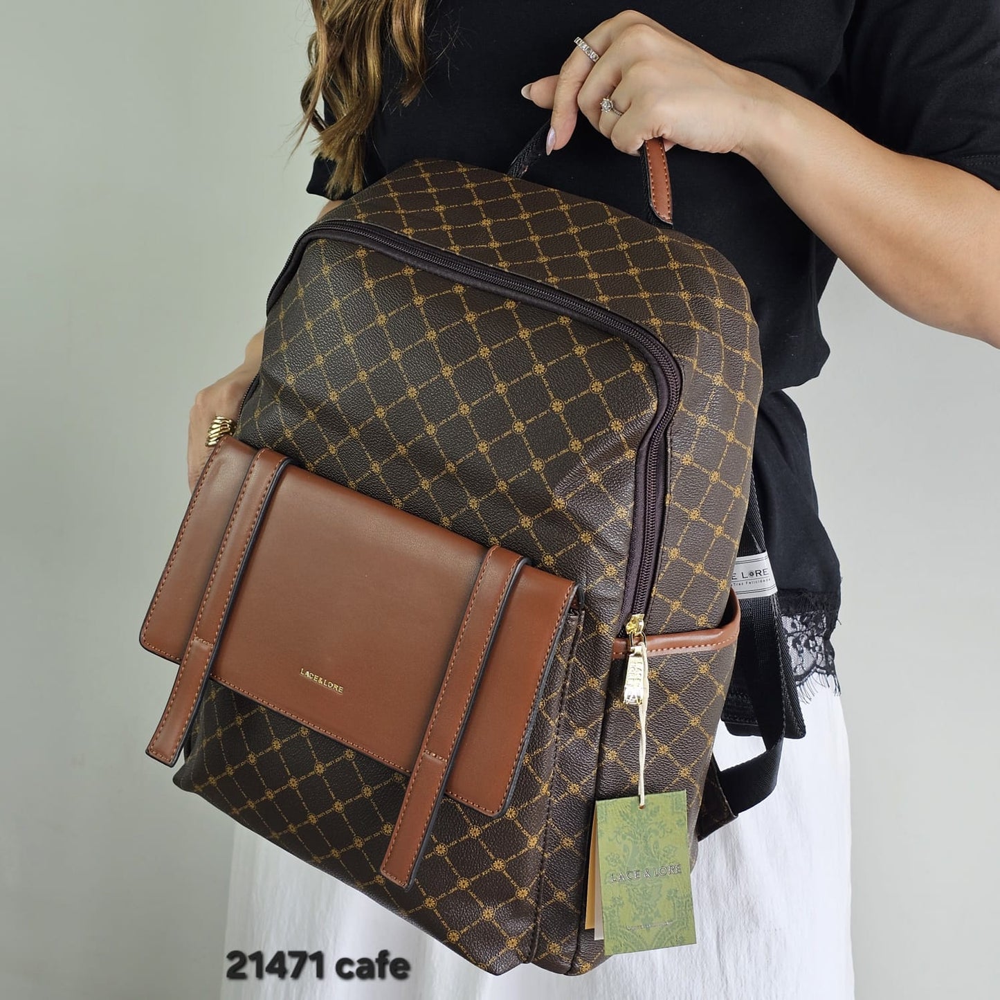 21471 Mochila Feminina Lace Lore Monograma Urbana em PU