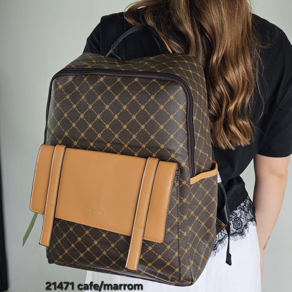 21471 Mochila Feminina Lace Lore Monograma Urbana em PU