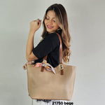 21750 Bolsa de Ombro Tote Lace Lore Feminina em PU Grande com Lenço