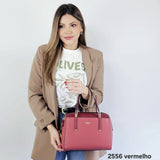 2556 Bolsa Satchel Feminina Veryrio bicolor em Poliuretano PU Premium