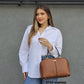 2720 Bolsa Feminina Satchel Veryrio com Divisória Central em PU