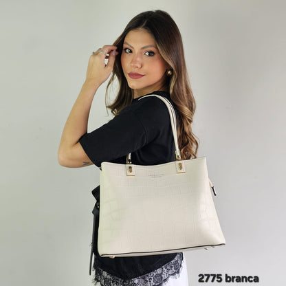 2775 Bolsa de Ombro Feminina Tote em Poliuretano PU Clássica Veryrio
