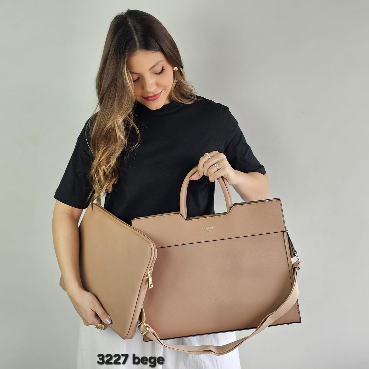 3227 Pasta Executiva Feminina Veryrio Poliuretano PU para Notebook