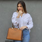 3474 Bolsa Feminina de Ombro Veryrio Estruturada com Textura Tressê
