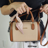 4033 Bolsa Feminina Baú Transversal em Poliuretano PU com Lenço Veryrio