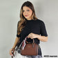 4033 Bolsa Feminina Baú Transversal em Poliuretano PU com Lenço Veryrio