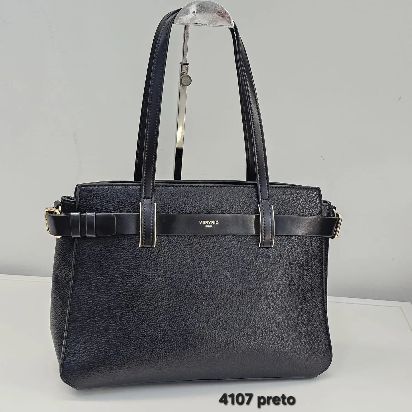 4107 Bolsa Tote Executiva Veryrio com Detalhe de Cinto em PU