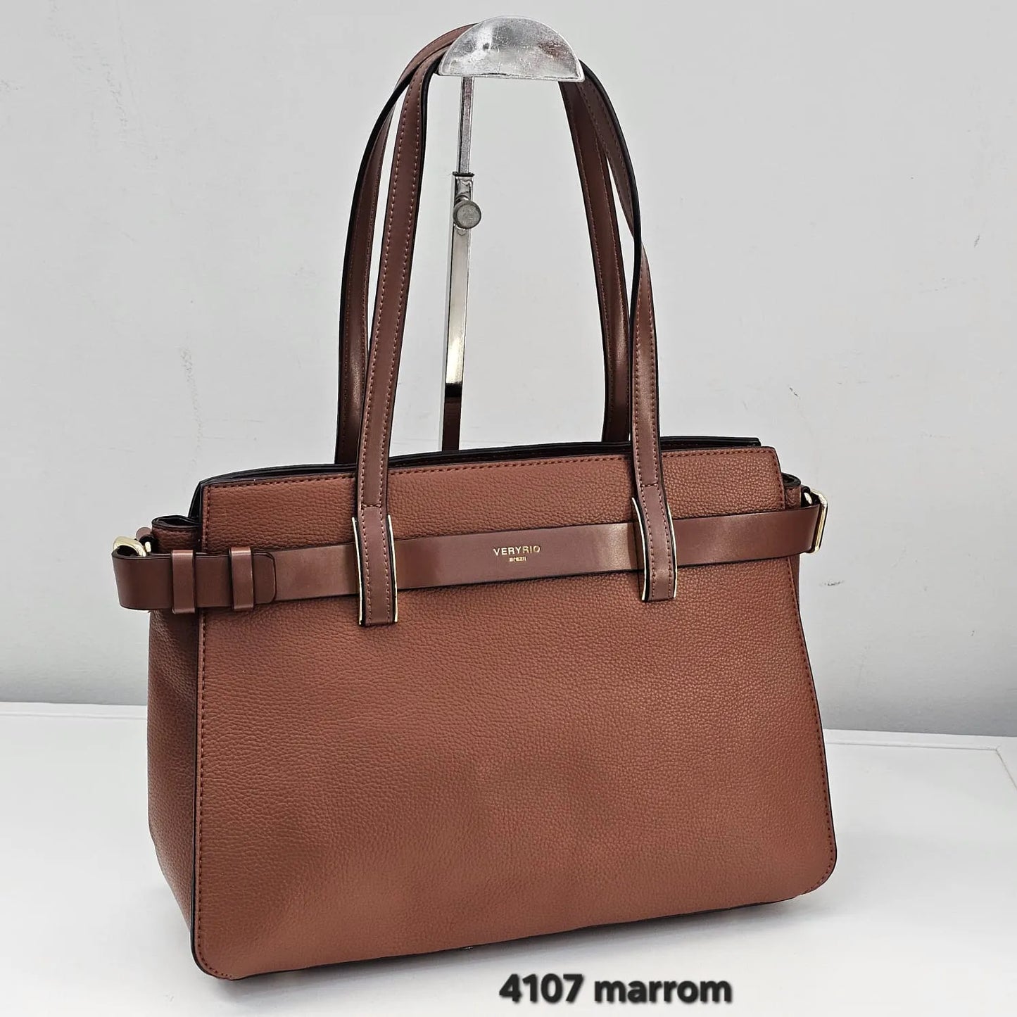 4107 Bolsa Tote Executiva Veryrio com Detalhe de Cinto em PU