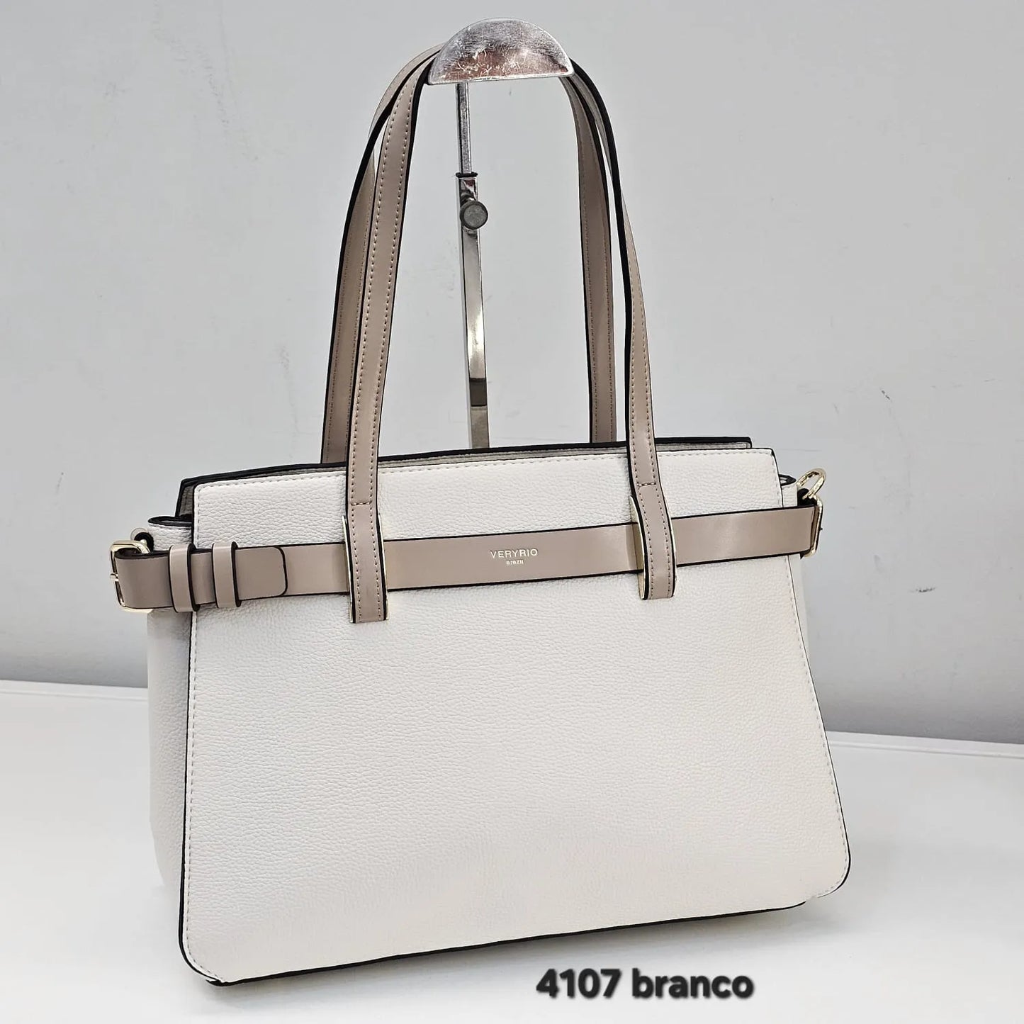 4107 Bolsa Tote Executiva Veryrio com Detalhe de Cinto em PU