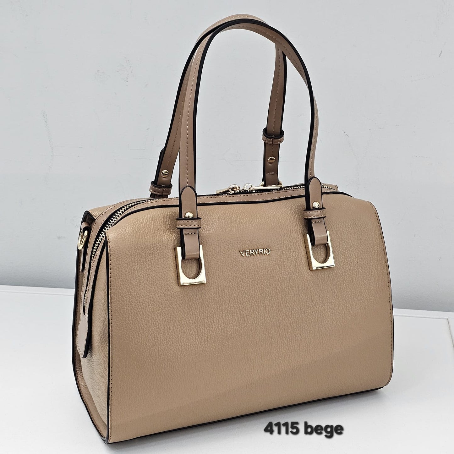 4115 Bolsa Baú Feminina Veryrio em PU Com Alça Dupla e Amplo Espaço