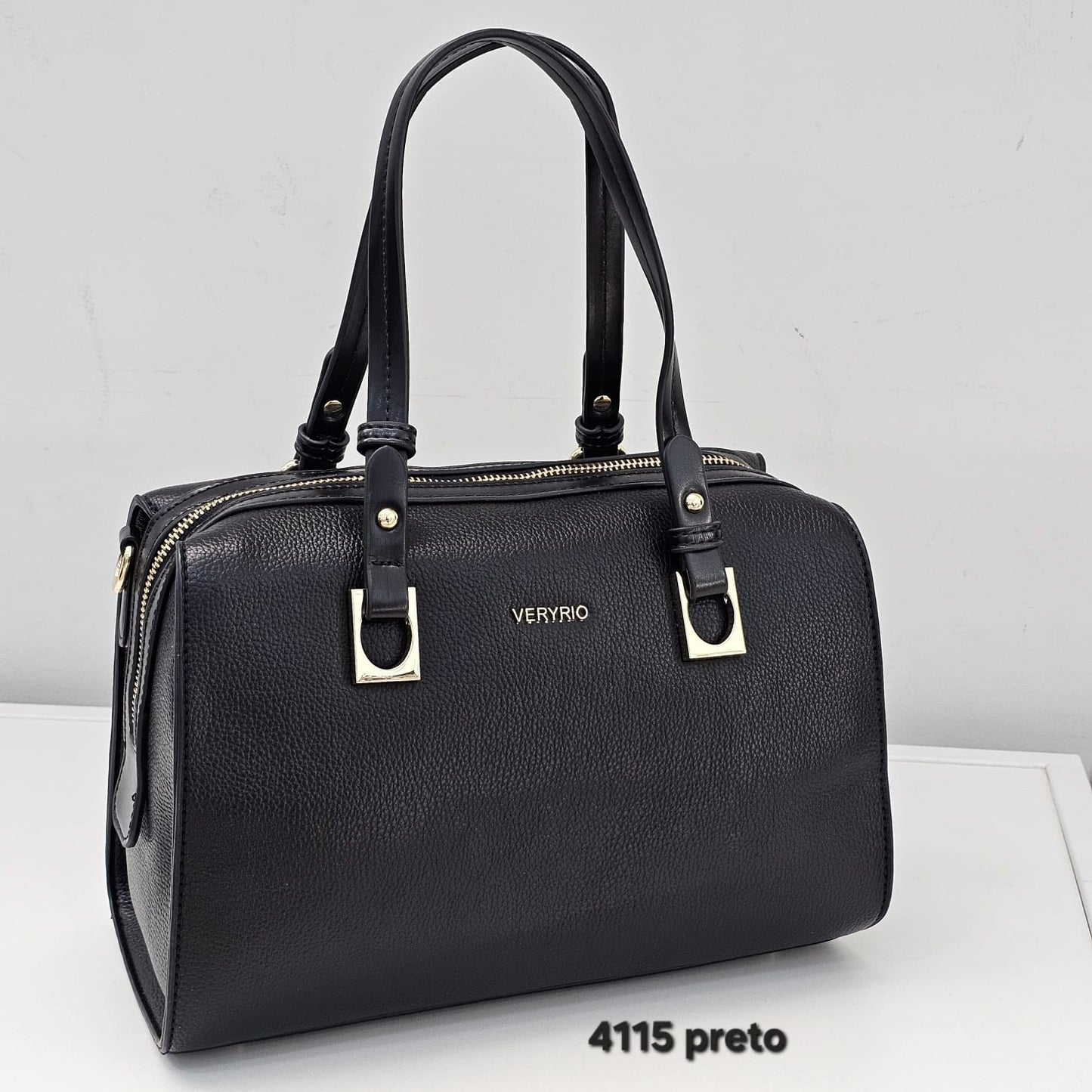 4115 Bolsa Baú Feminina Veryrio em PU Com Alça Dupla e Amplo Espaço
