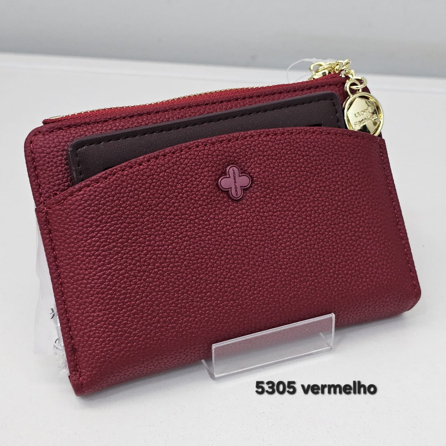5305 Carteira Feminina Lace Lore FZ-5305 em Poliuretano PU com Zíper e Porta Cartões