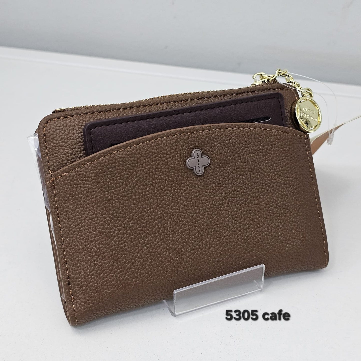 5305 Carteira Feminina Lace Lore FZ-5305 em Poliuretano PU com Zíper e Porta Cartões