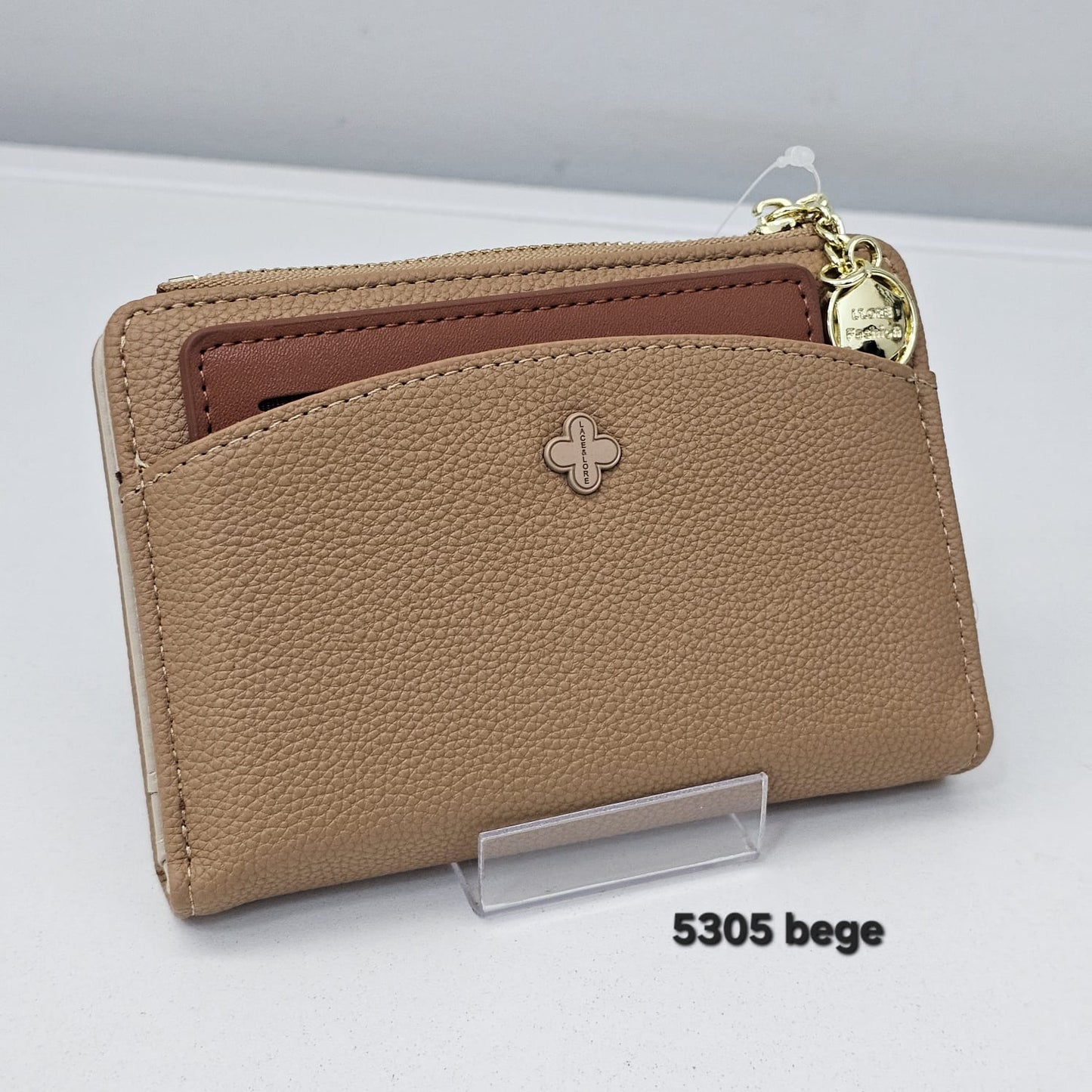 5305 Carteira Feminina Lace Lore FZ-5305 em Poliuretano PU com Zíper e Porta Cartões