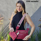 6155 Bolsa Transversal Rosa Amora: Elegância, Versatilidade e Necessaire Removível em PU