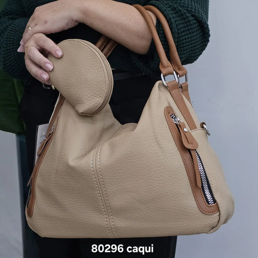 80296 Bolsa Feminina Berelina Hobo de Ombro em Poliuretano PU