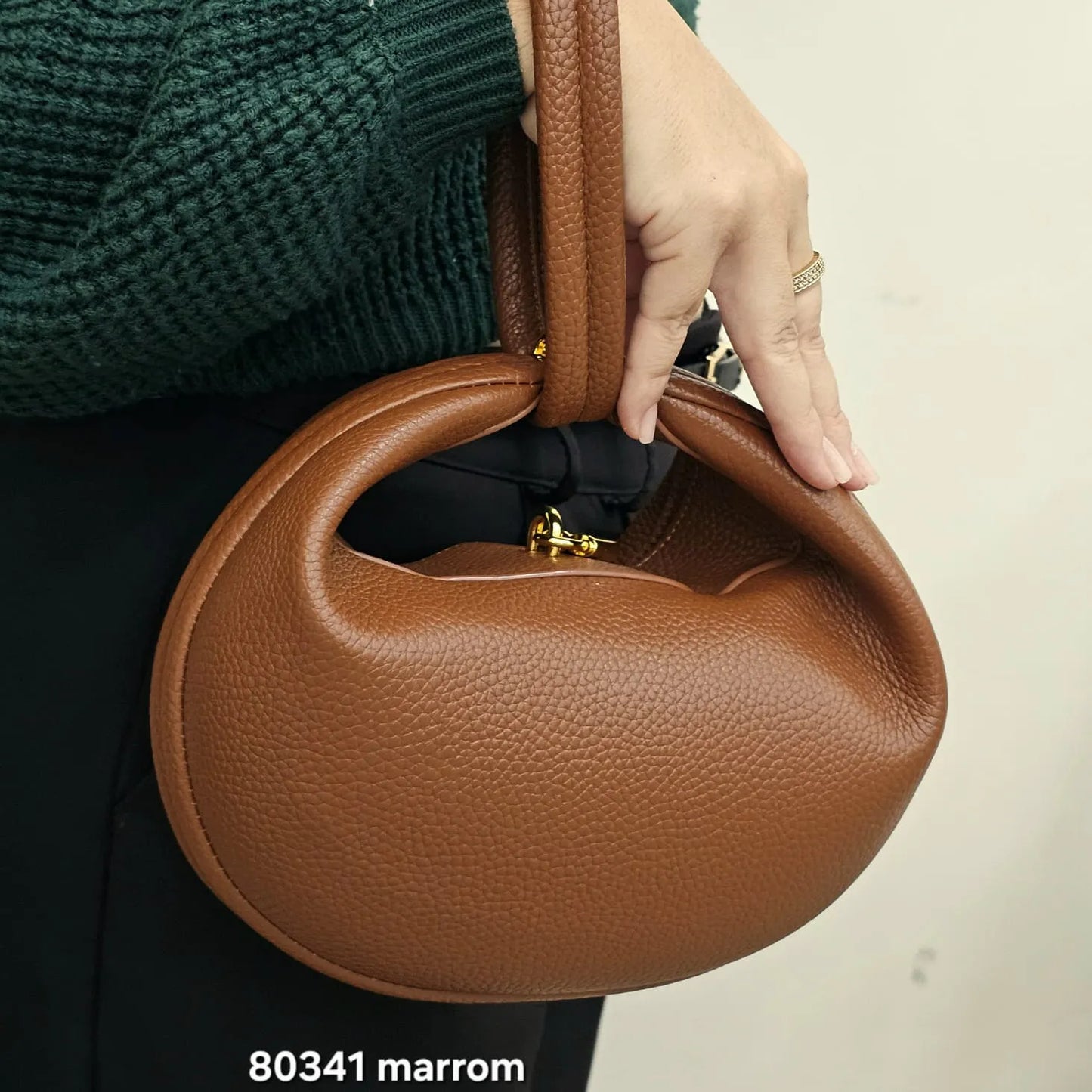 Bolsa Feminina Berelina HB80341 Meia-Lua de Ombro em Poliuretano PU
