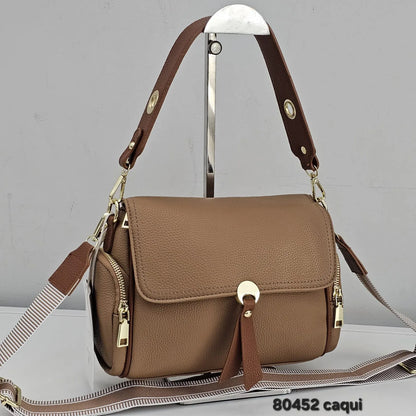 Bolsa Transversal Berelina Poliuretano PU Com Lenço Decorativo