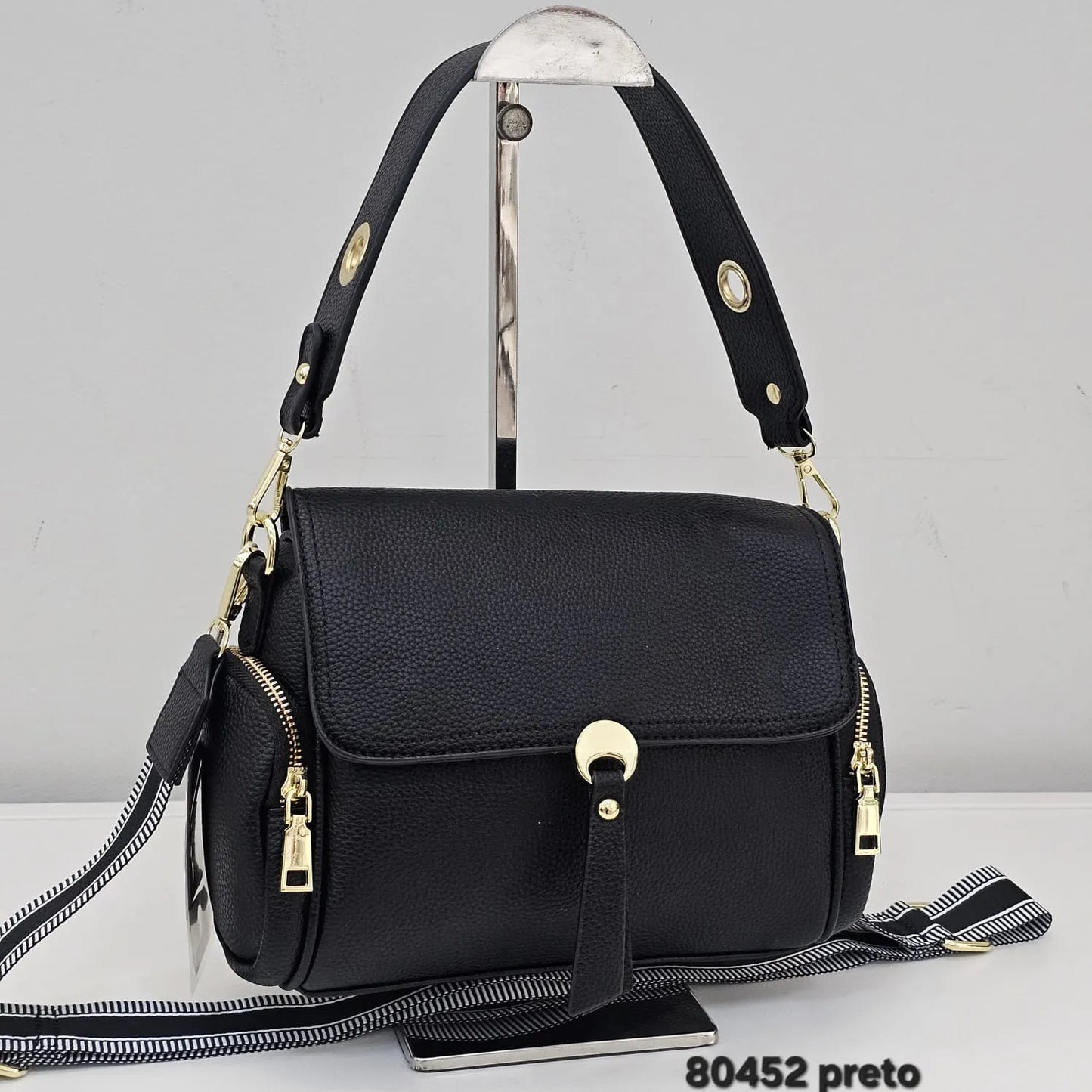 Bolsa Transversal Berelina Poliuretano PU Com Lenço Decorativo
