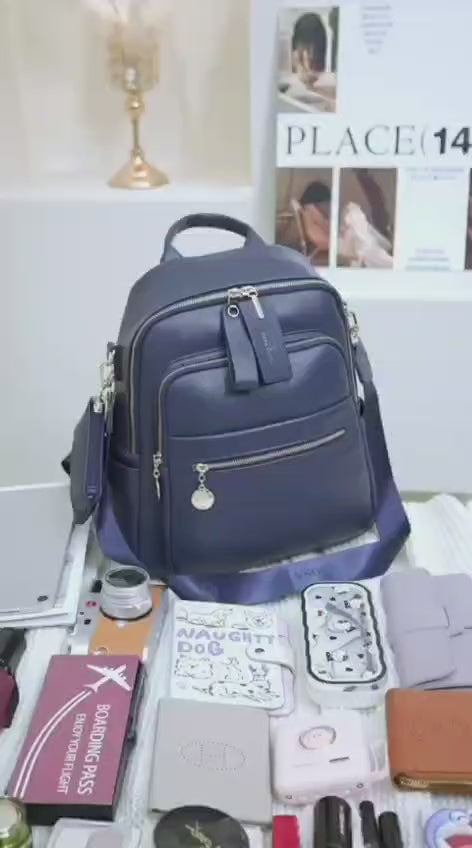 9059 Mochila Feminina Rosa Amora Urbana em PU Elegante com Porta-Moedas