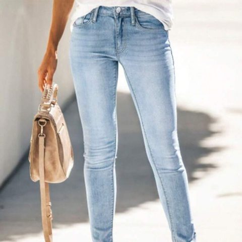 Calça Jeans Skinny Elástica Desbotada